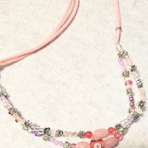 Pink and Purple Beaded Necklace